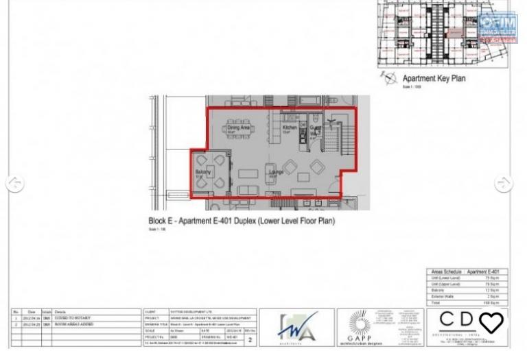 For resale an apartment accessible for purchase to foreigners with a permanent residence permit for the whole family in Grand Baie La Croisette.