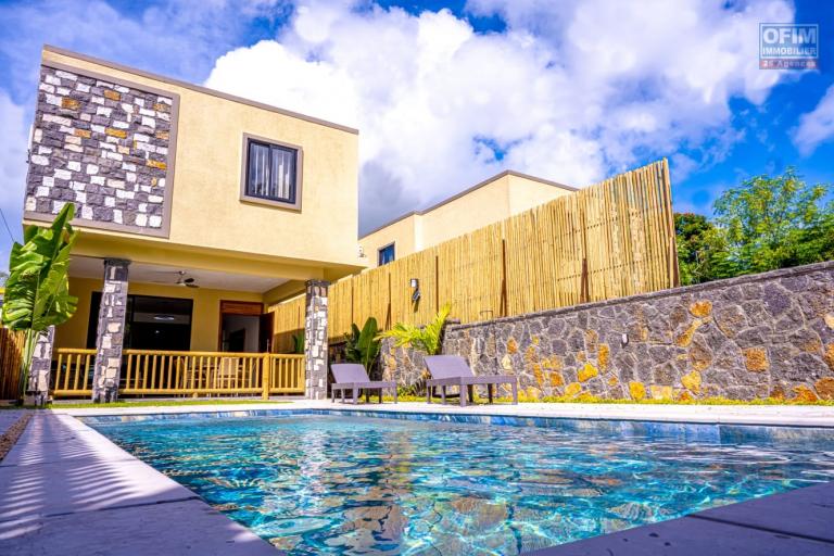 A louer villa individuelle neuve avec piscine dans un très beau quartier résidentiel de la Pointe aux Canonniers.